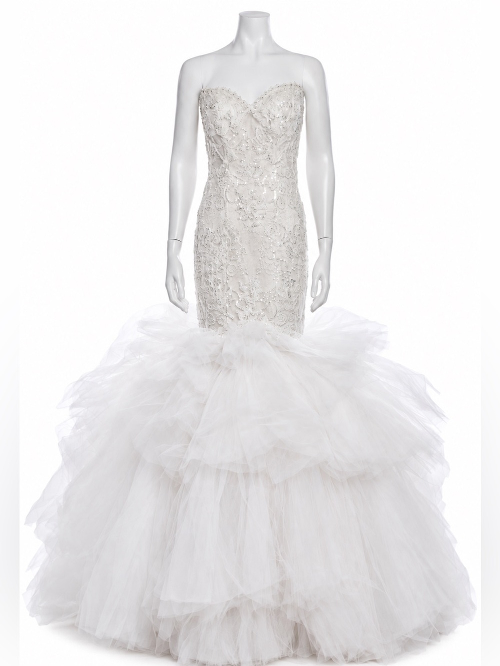 Portia & Scarlett Strapless Mermaid Wedding Gown prom